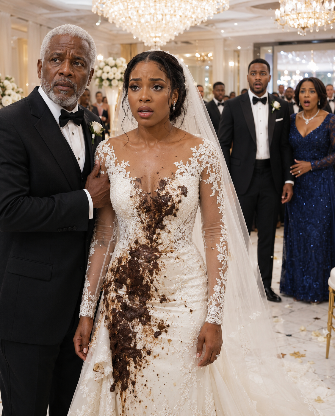 My mother-in-law poured something filthy over my wedding dress and left a note: “Know your place.” In front of 200 guests, I put it on anyway, took my father’s arm, and walked down the aisle without shedding a tear.
