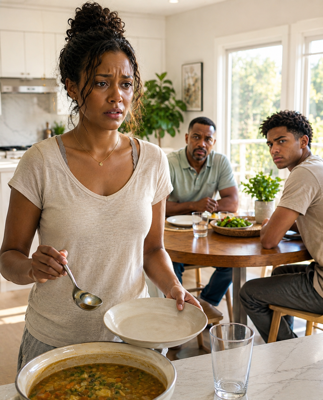 I was serving dinner in my own house when my dad slammed his fist on the table and said that this house was better suited to my half-brother, because he actually had children.