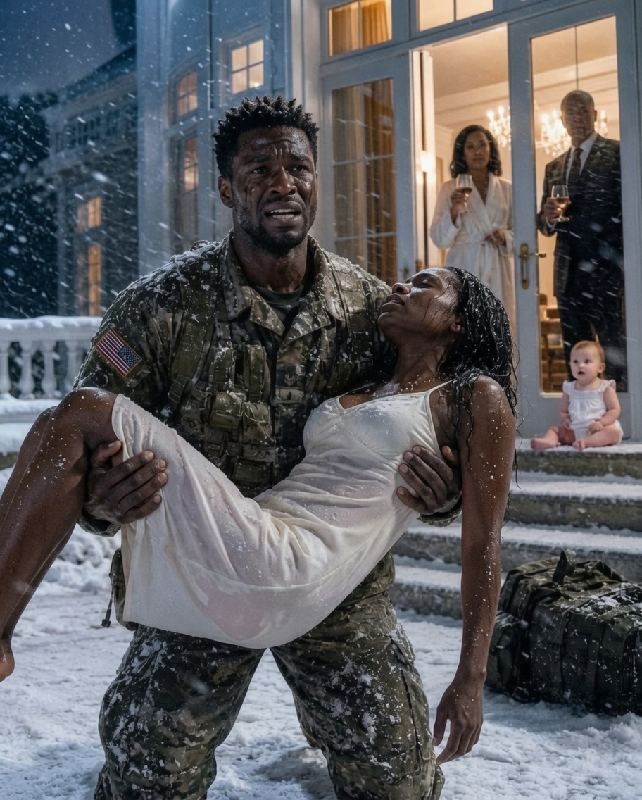 After eighteen months deployed overseas, I came home through a blizzard expecting warmth, but found my wife collapsed on the frozen porch, clutching our baby. “Your parents said we were no longer family”