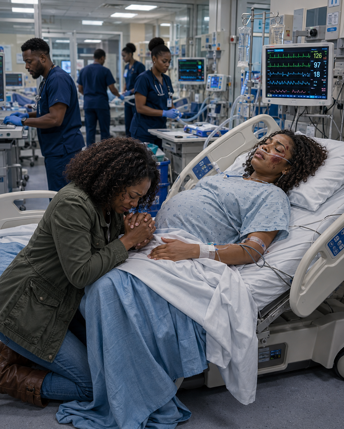 At 5 AM, the police found my 5-month pregnant daughter bleeding out at a freezing bus stop. “Her husband and his mother beat her,” the doctor whispered. “She and the baby won’t survive the night.”