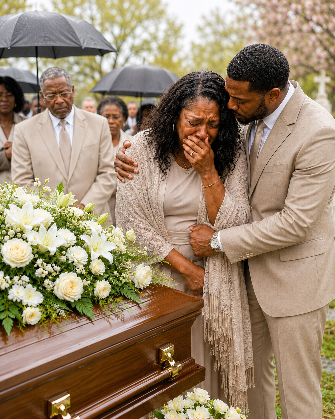 At my husband’s funeral, my son squeezed my hand. And he whispered, “You’re no longer part of this family.”