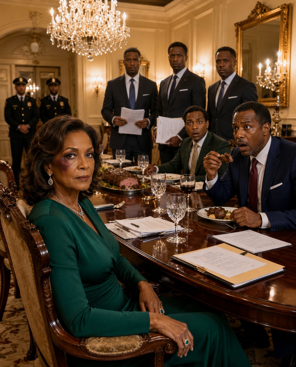 After my son hi:t me for refusing to pay his gambling debts, I didn’t shed a tear. The next afternoon, I roasted a prime rib, polished his late father’s crystal glasses, and set the dining room to perfection.