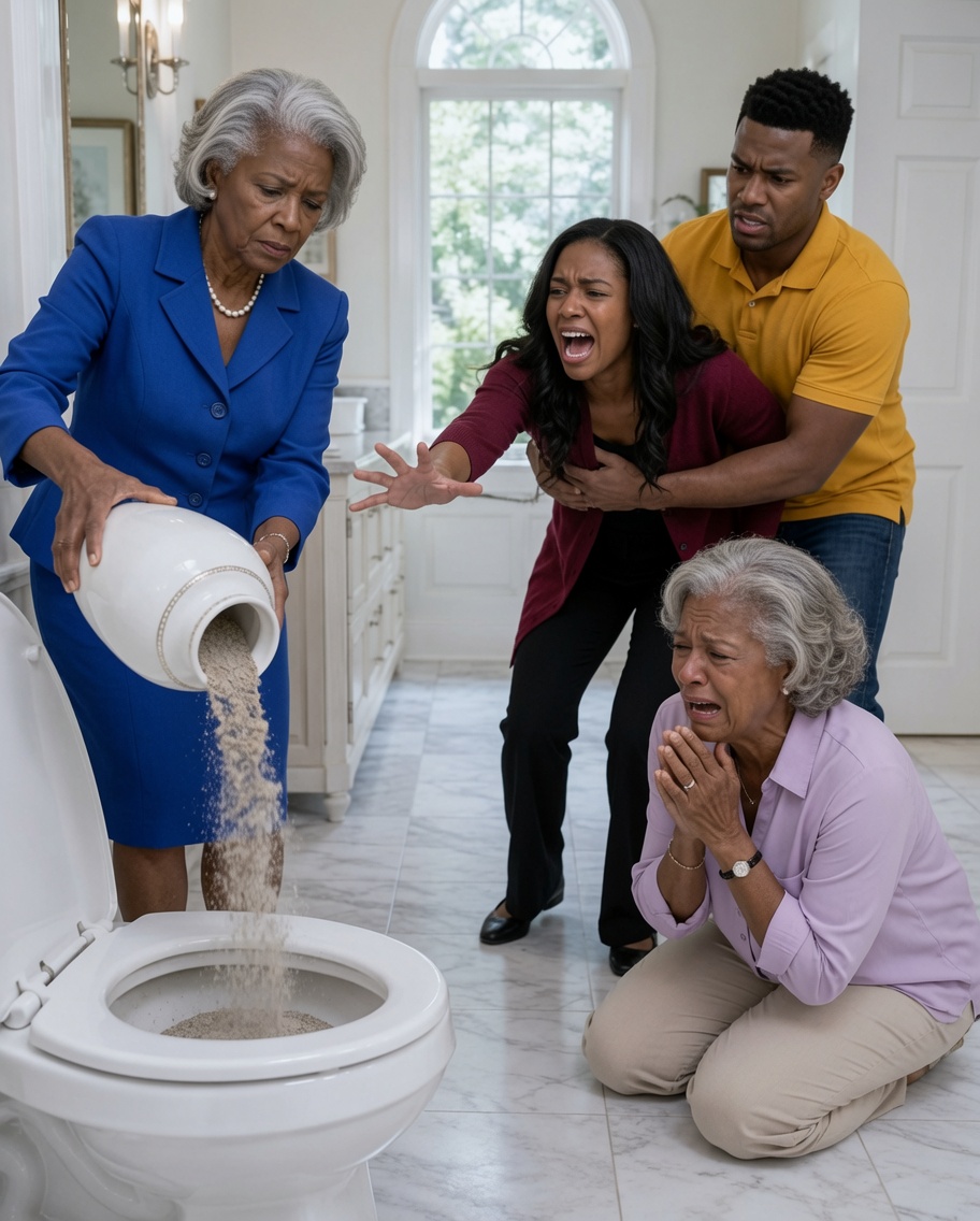 My mother-in-law flushed my father’s ashes down the toilet, and my husband only said, ‘Mom did the right thing’… but that night I discovered why they wanted to erase my family.
