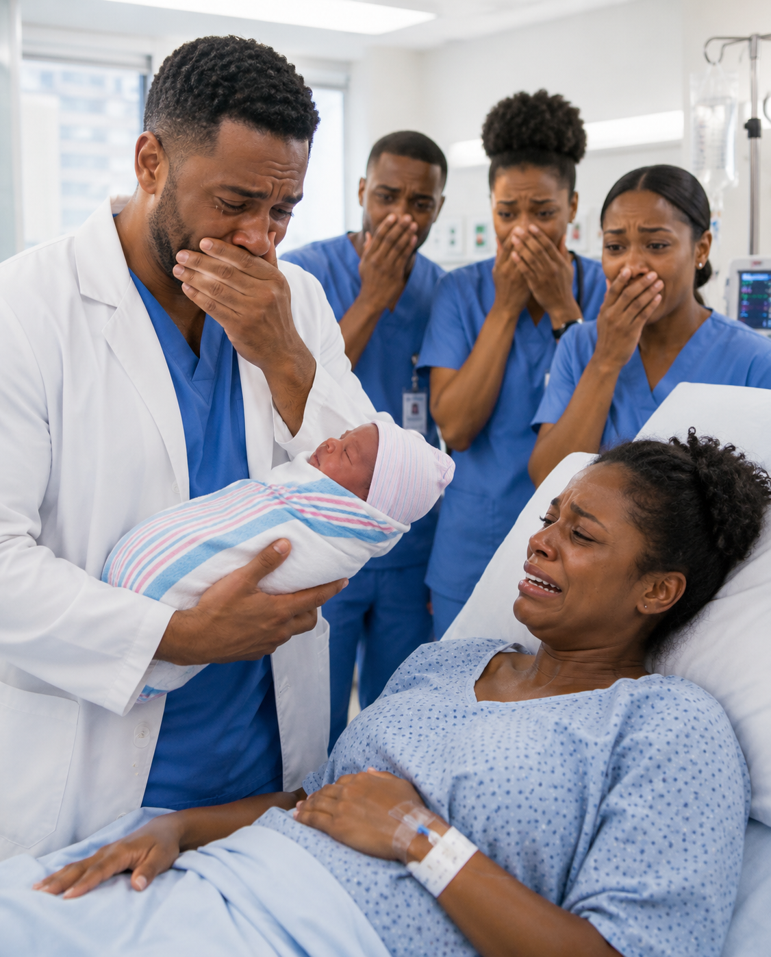 She walked into the hospital alone to give birth… and moments after her baby arrived, the doctor looked at him — and suddenly broke down in tears.