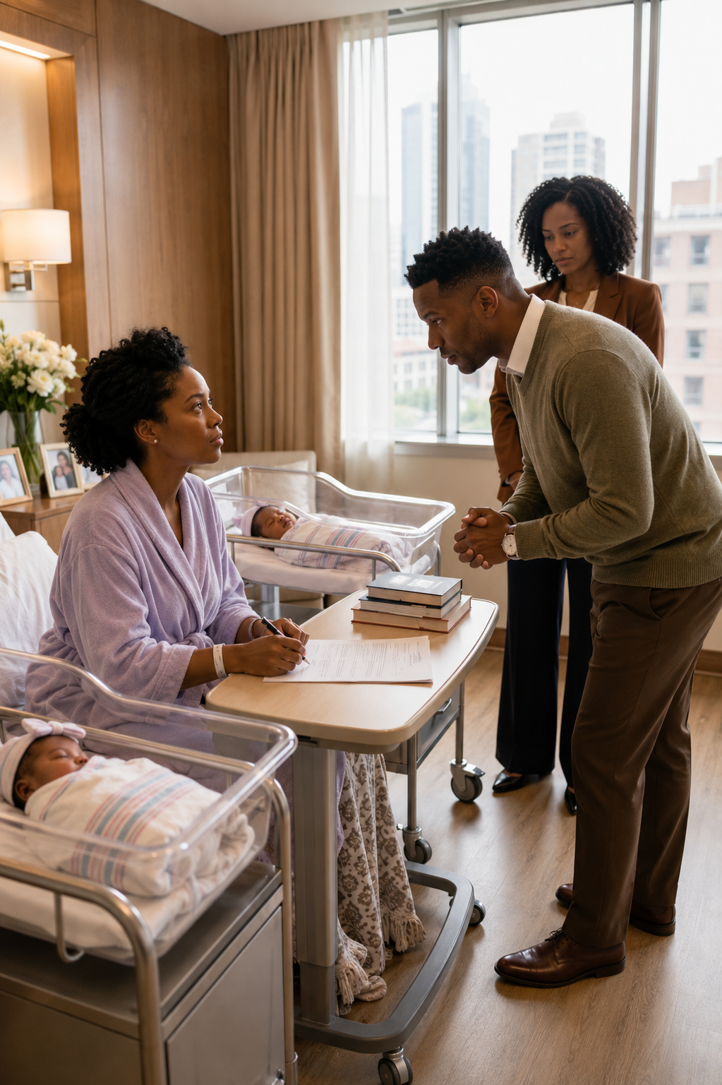 Three Days After Giving Birth, I Was Handed Divorce Papers In My Own Hospital Room—While Another Woman Stood Beside My Husband, Watching Like She Had Already Taken My Place. He Thought Signing Would Erase Me From His Life And Claim Everything, Including Our Children… But He Didn’t Realize I Had Already Made One Quiet Move That Would Change Everything.