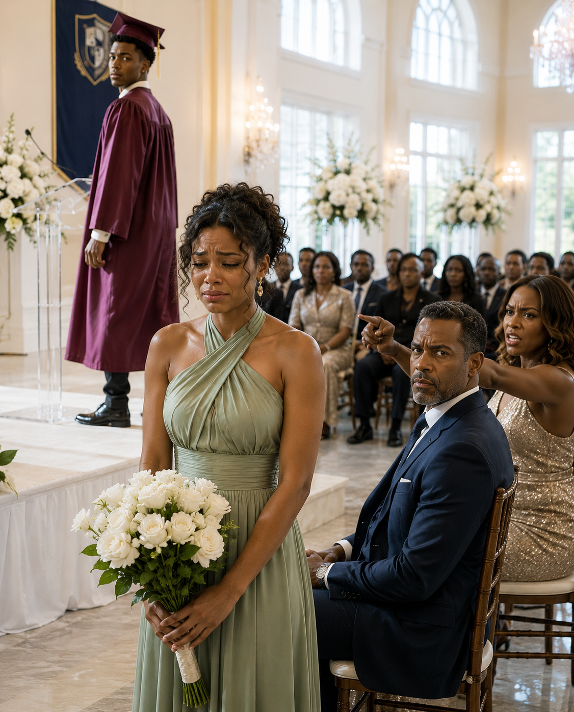 I came to my son’s graduation with flowers in my hands and pride overflowing in my heart, only for my ex-husband’s new wife to hum!liate me in front of everyone by saying, “That seat is reserved for the real family.”