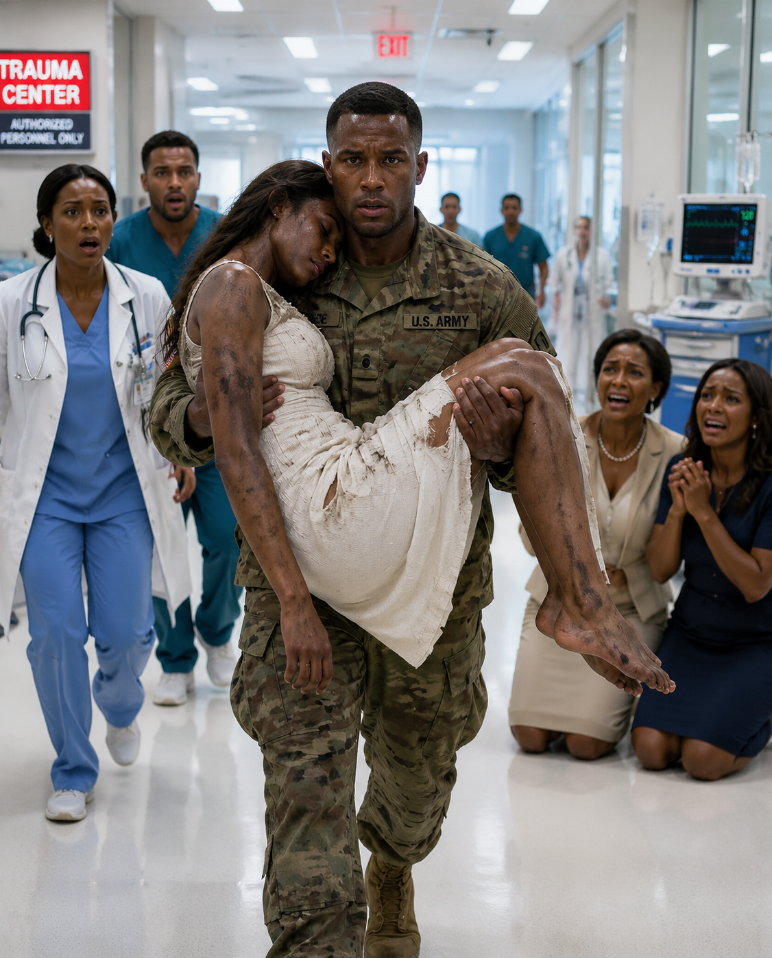 After two years of military service, I came home early with a bouquet and my discharge papers, desperate to surprise my wife. Instead, I froze at the gate—she lay unconscious in the snow while my mother and sister laughed over dinner inside. “She finally learned her place,” my mother sneered. I carried my wife to safety, then called the police and my attorney. By dawn, they were arrested, disowned, and thrown out of the house they believed was theirs.
