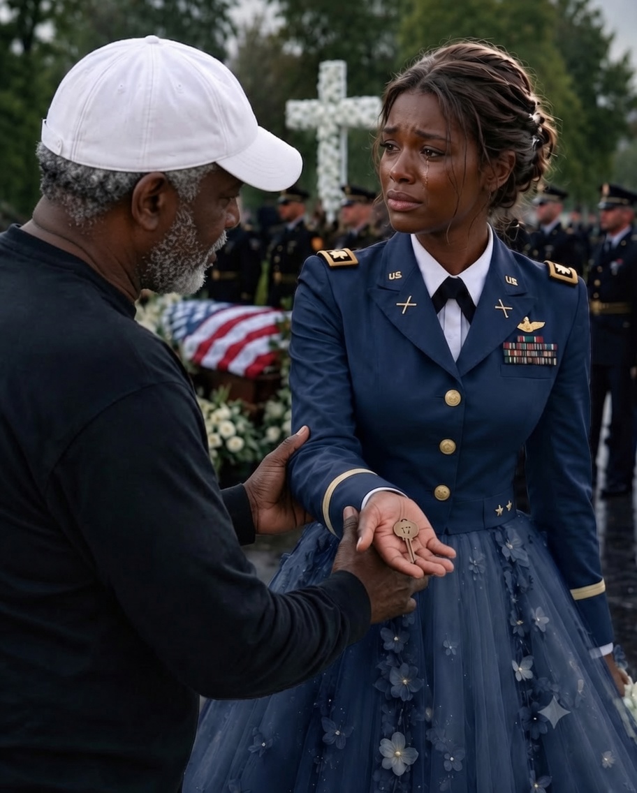 At my father’s funeral, the gravedigger grabbed my arm and whispered words that shattered everything I believed: “”Your father paid me to bury an empty coffin.”” Before I could even ask what he meant, he pressed a brass key into my hand and warned me never to go home. Seconds later, my mother’s strange text message appeared on my phone, and I realized my father’s funeral might have been the beginning of a carefully planned operation.