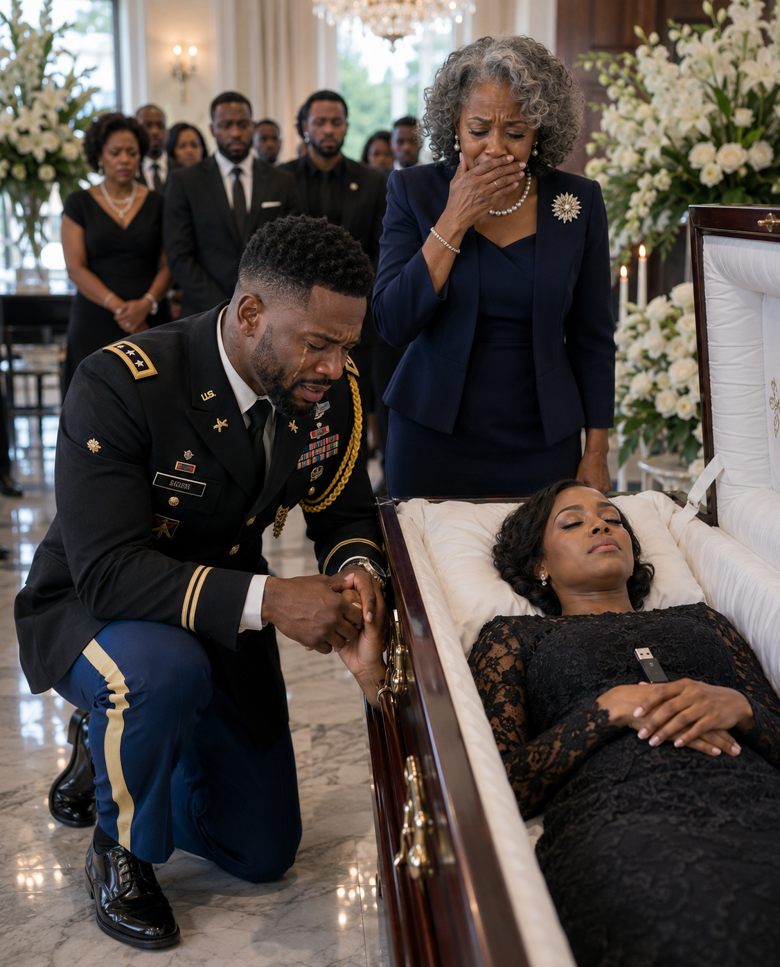 I returned home from military service, hoping to see my wife’s smile. Instead, I found a coffin in the middle of the living room. “She d:ied in childbirth…”