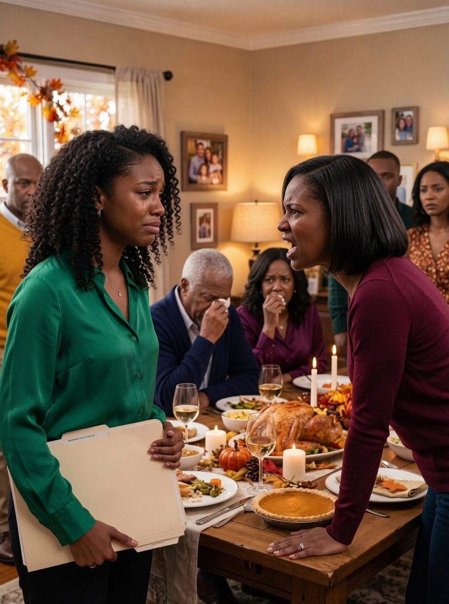 My Sister Smiled At Thanksgiving And Announced, “The House Is Mine. You’re Getting Nothing.” The Whole Family Cheered… Until I Quietly Set One Folder Beside The Pumpkin Pie, And The Evening Took An Unexpected Turn.