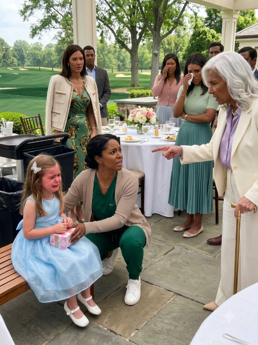 At my cousin’s party, my 7-year-old daughter was mocked for being “poor” and having a “lowly nurse” as her mom. They forced her to sit beside the trash while everyone laughed. Then my husband’s wealthy grandmother f