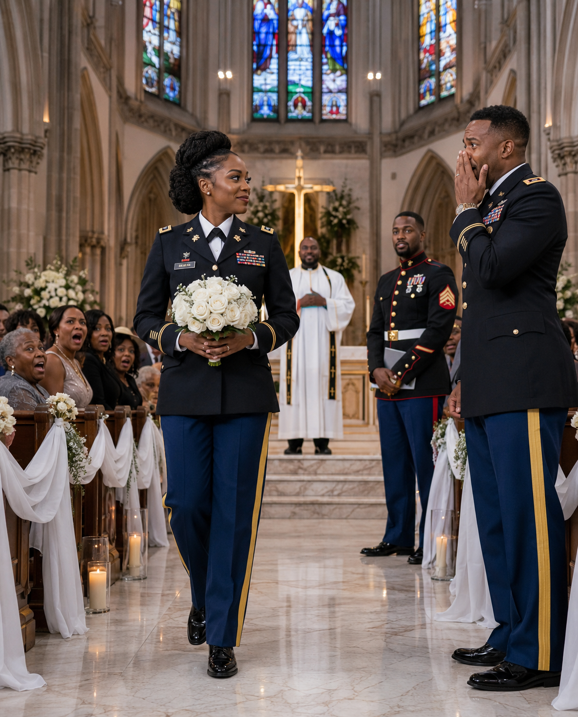 On My Wedding Morning, My Sister Laughed At The Four Silver Stars On My Shoulders And Called My Marine Corps Uniform A Costume. Thirty Minutes Later, Four Hundred Marines Rose To Their Feet As One Voice Echoed Through The Chapel: “GENERAL ON DECK!” That Was The Moment My Family Realized The Woman They Had Mocked Was The One Everyone Else Respected.
