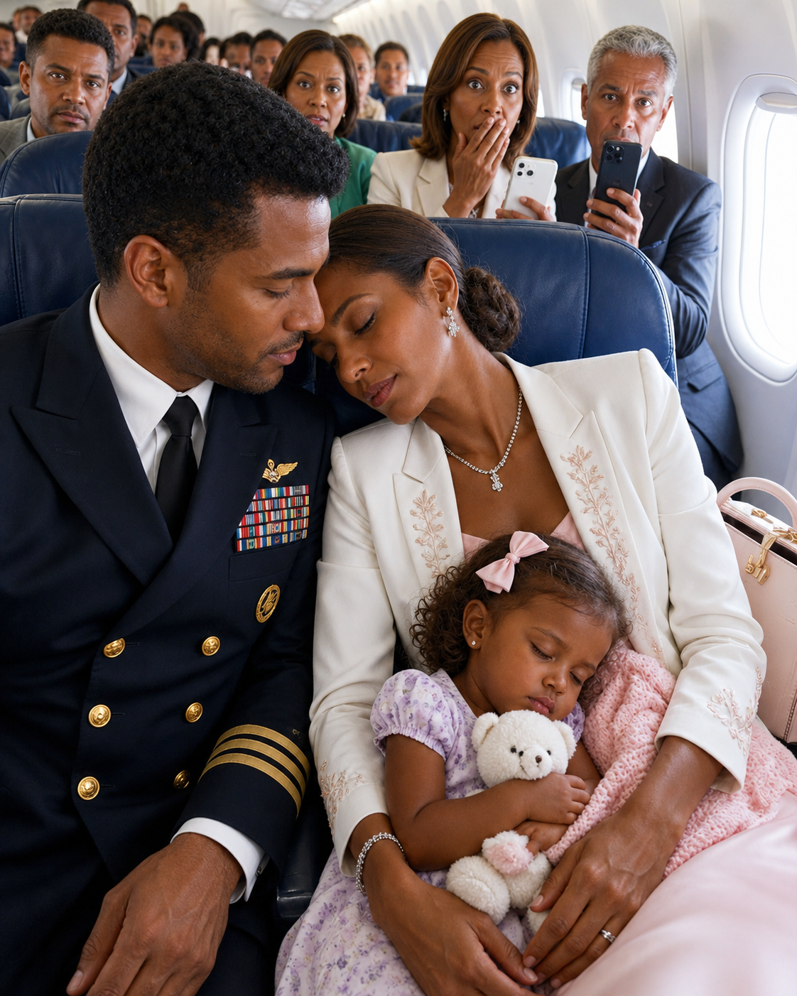 After My Divorce, I Pretended to Fall Asleep on a Coast Guard Commander’s Shoulder to Stop Passengers From Filming Him. Hours Later, My Ex Turned the Viral Photo Against Me—Until One Hidden Picture Exposed a Secret Connection He Never Wanted Me to Find.