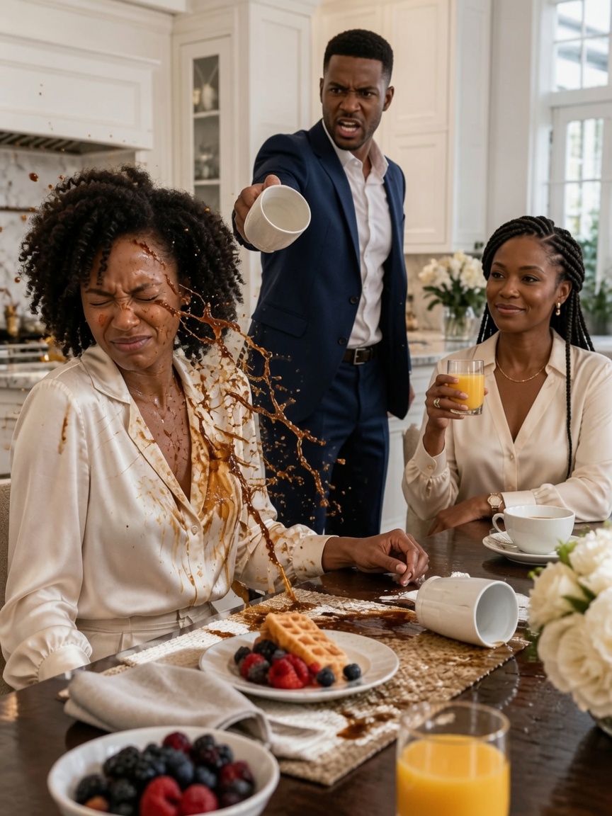 My husband threw boiling coffee in my face at breakfast after I refused to give his sister my bank card. “Obey me or walk out,” he said without remorse. I didn’t argue—I went to the hospital, documented my injuries, came home, placed my wedding ring on the table… and left him a surprise he never saw coming.