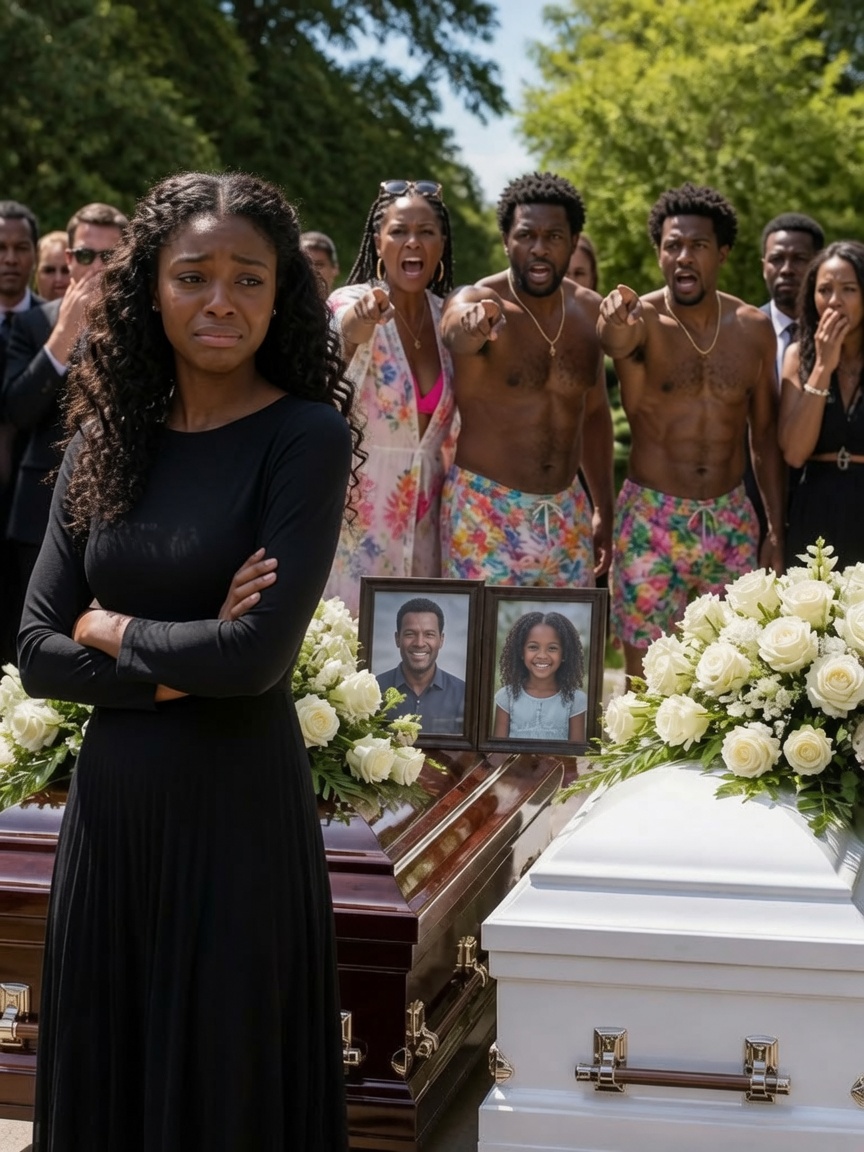 I buried my husband and seven-year-old daughter while my parents relaxed on a tropical beach with my brother, texting, “Their funeral isn’t important enough to ruin our vacation.” Just three days later, they knocked on my door demanding $40,000.