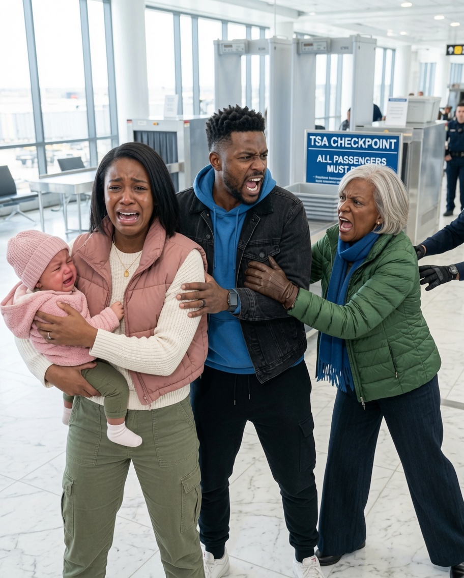 As we were about to board our flight, my stepmother suddenly breached the airport security checkpoint and tried to ki:dnap my baby right out of my arms.