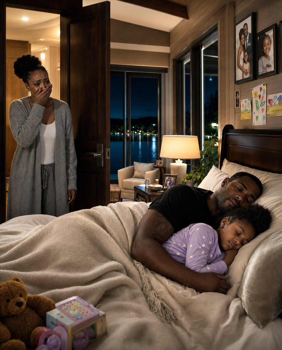 An eight-year-old girl sleeps alone, but every morning she complains that her bed feels “too small.” When her mother checks the security camera at 2 a.m., she breaks down in silent tears…
