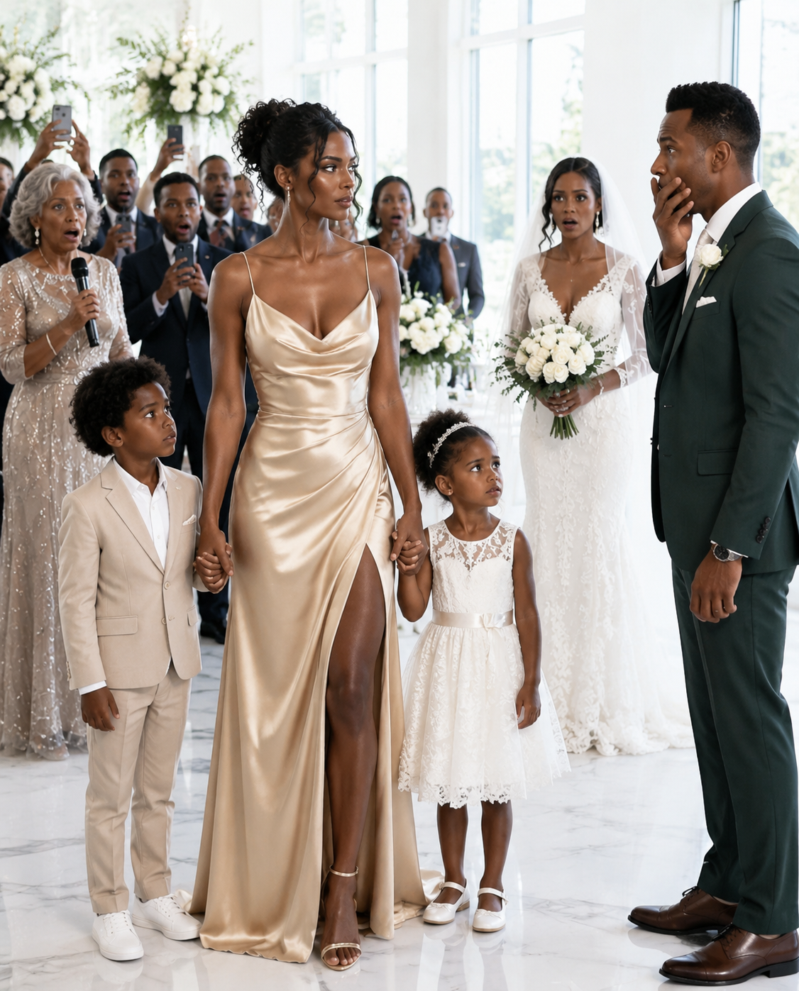 My Former Mother-in-Law Invited Me to My Ex-Husband’s Wedding Just to Remind Me I Was “The Barren Woman He Finally Escaped.” I Arrived Calmly With Three Children Dressed for the Occasion, Pulled Out a Recording From the Family Attorney, and Said, “Before We Raise Our Glasses… Listen to This.” No One Realized That One Voice Was About to Destroy Five Years of Lies in a Matter of Seconds.