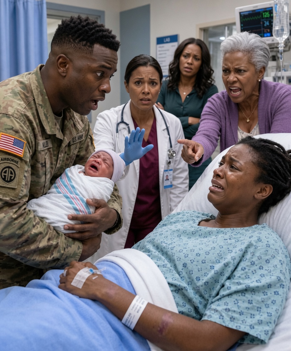 After eight months of military service, I finally came home—only to find my newborn son dangerously ill and my wife sitting beside his crib, shaken and clearly hurt. My mother looked at me coldly and said, “She needed to learn her place,” while my sister shrugged and added, “The baby is her responsibility, not ours.”