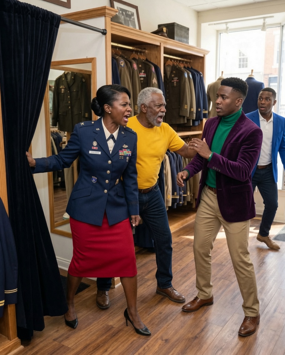 Before my military wedding, I went to the uniform shop for one final fitting. The retired Army sergeant suddenly pulled me into a fitting room and warned, “Colonel, whatever you hear, don’t come out.”