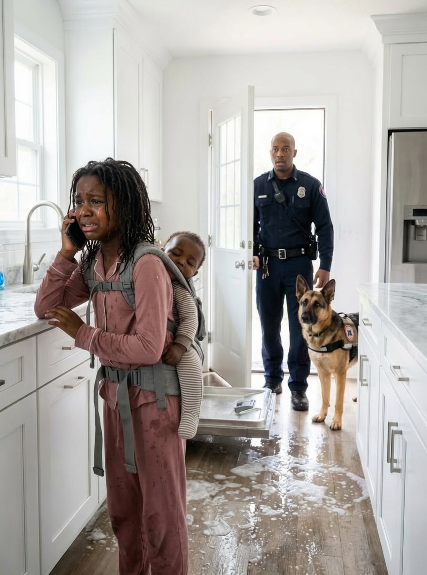 My daughter called me crying and said, “My back hurts, Daddy,” but when I opened the door I saw her carrying her 6-month-old brother and cleaning milk off the floor; I didn’t scream, I just checked the security cameras, and what came up next changed my marriage forever.
