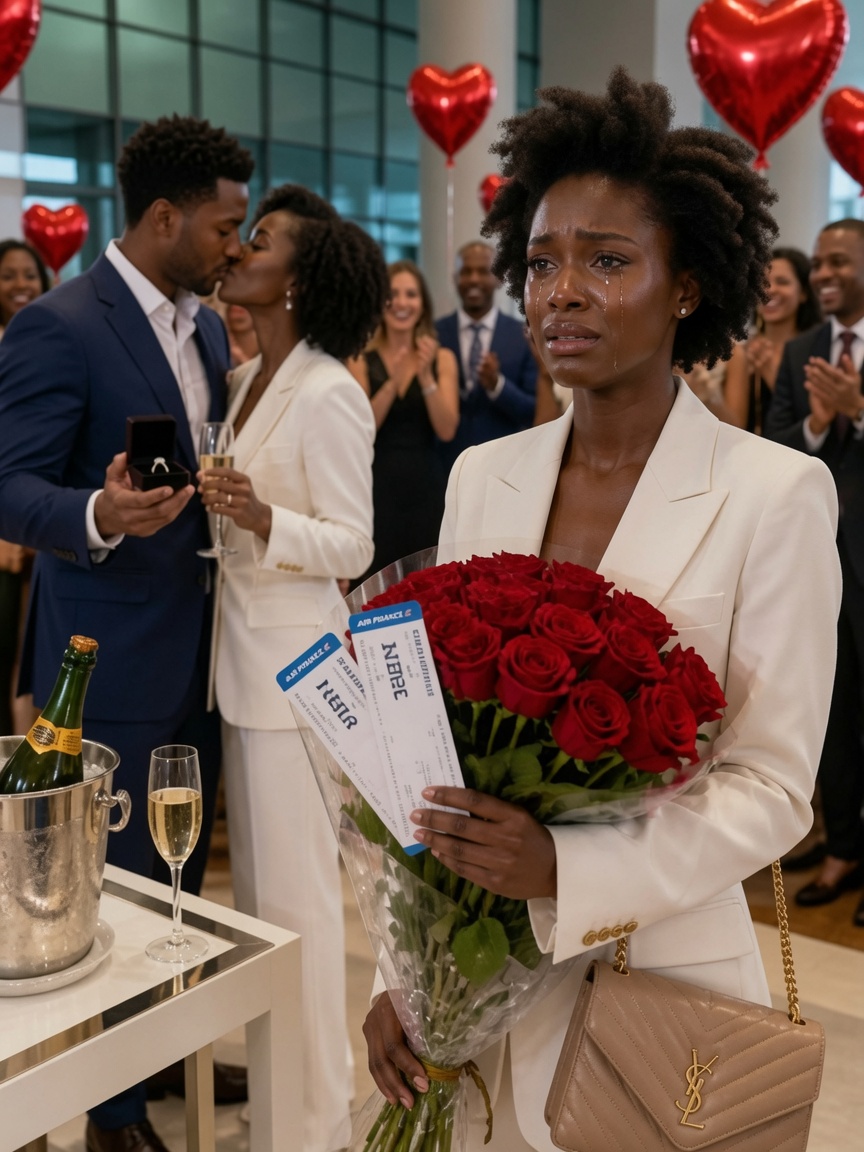 I showed up at my husband’s office with flowers and two first-class tickets to Paris for Valentine’s Day. Instead, I walked into a company-wide celebration of his engagement to the female CEO. He slipped a diamond ring onto her finger as the crowd applauded. I quietly turned around, canceled our trip, froze every joint account, and reclaimed my 83% ownership of the company—worth $558 million.