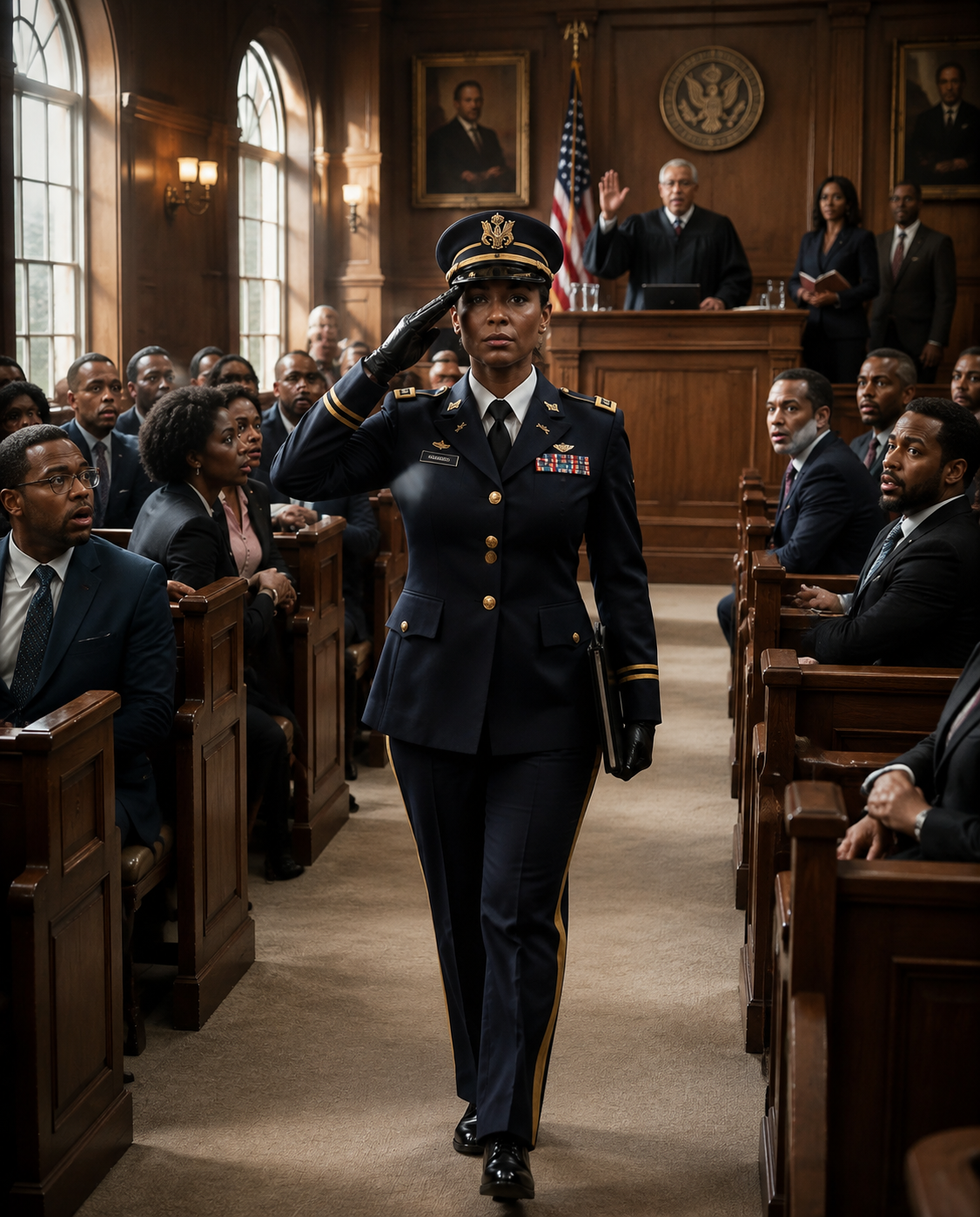 My father let out a short laugh the second I stepped into the courtroom in my Navy dress-blue uniform. My mother exhaled beside him, and my cousin grinned like the verdict already belonged to him. They assumed I was there to tear down the family's golden boy. What none of them realized was that the evidence hadn't started with me at all — it started with a dead man's credentials, my parents' own house, and a defense contract quietly built on stolen secrets.
