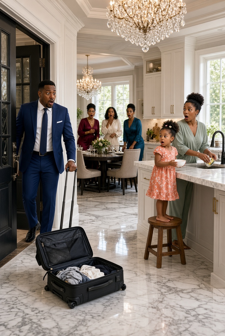 I Came Home Two Days Early and Found My Mother Throwing a Party With 20 Friends While My Wife Had Both Hands Bandaged and My 5-Year-Old Daughter Was Crying Over the Sink. “Serve My Guests First, Then You Can Eat,” My Mother Ordered. I Said Nothing—I Gave Everyone Five Minutes to Leave. Then a Pot of Boiling Water and a Hidden Recording Exposed What Had Really Been Happening in My Home.
