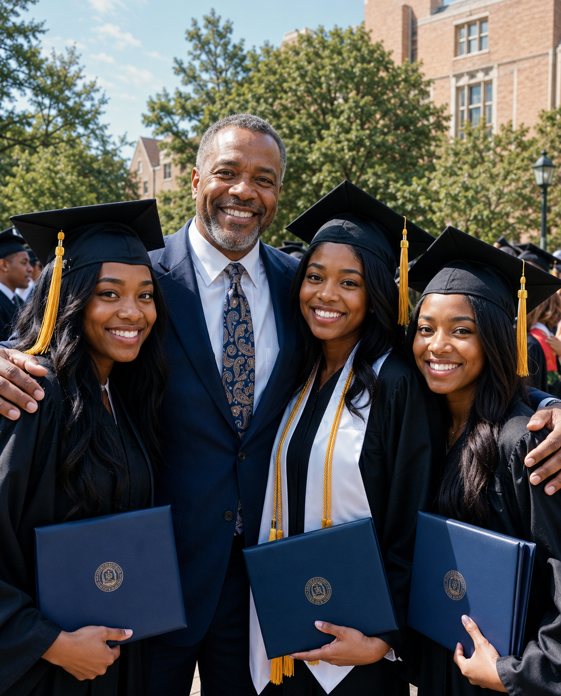 Twenty-two years ago, my brother left his six-month-old triplet daughters at my doorstep with only three car seats, one diaper bag, and a handwritten note. I brought them up as my own. At their college graduation, they returned to the stage one final time—and what they shared left me completely overwhelmed.