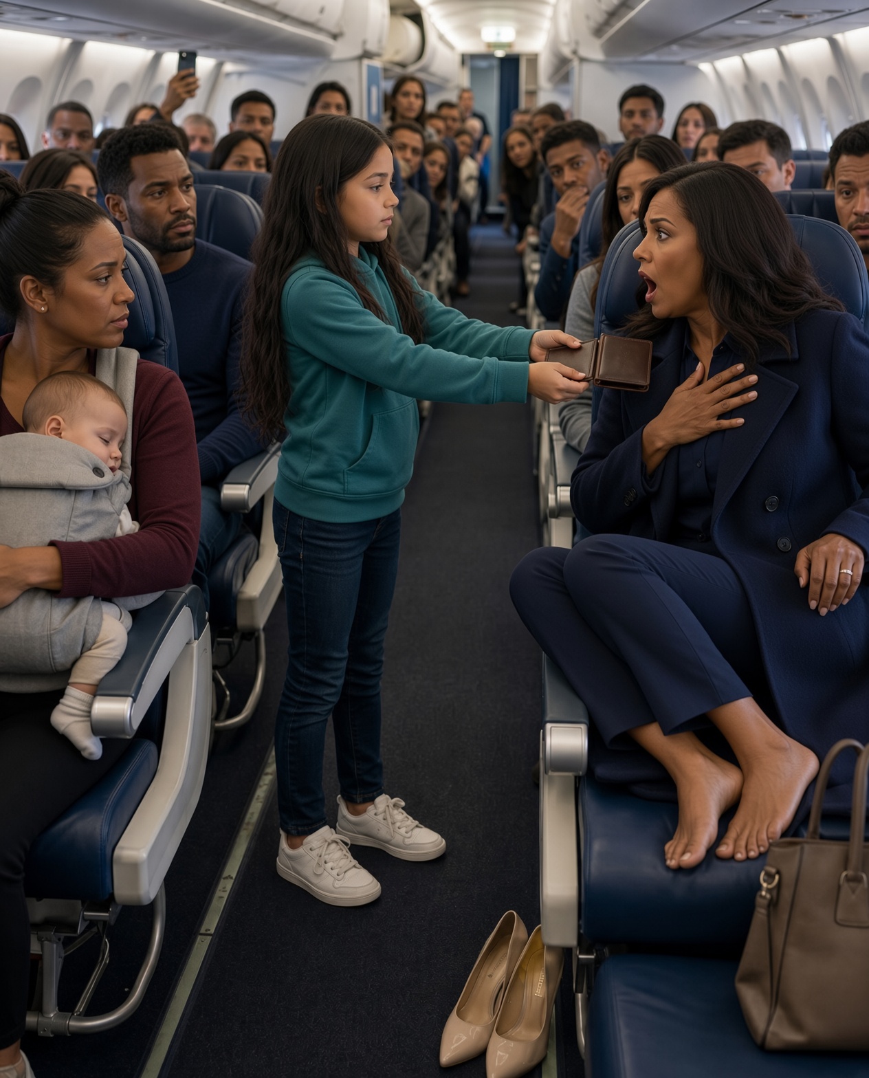 A Stranger Stole My Reserved Airplane Seat and Laughed When I Asked Her to Move — Ten Minutes After Takeoff, My 10-Year-Old Stood Up and the Whole Cabin Went Silent