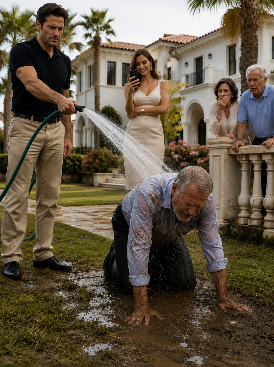 My Son Hosed Me Down in Front of the Neighbors While His Wife Recorded: “You Smell Like Garbage,” He Shouted… But He Forgot About the Paper I Had Signed for That House