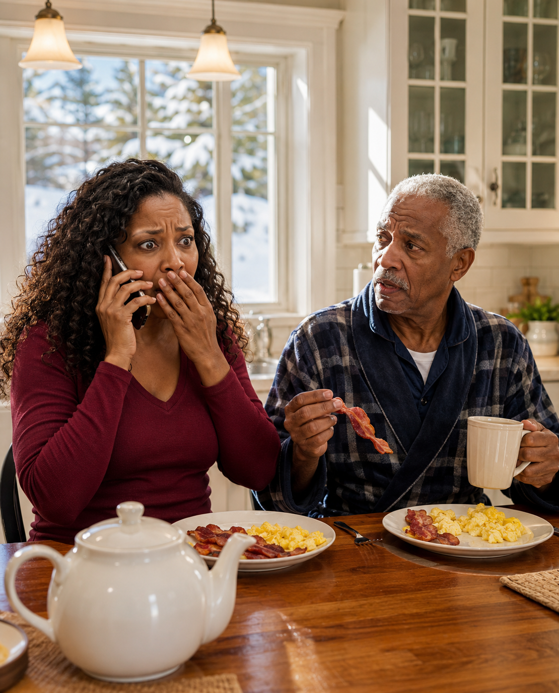 "My Sister Called to Tell Me Our Father Had Died While He Sat Beside Me Eating Bacon. She Had No Idea the Lie She Told That Morning Would Uncover the Secret Our Family Had Buried for Thirty-Two Years."