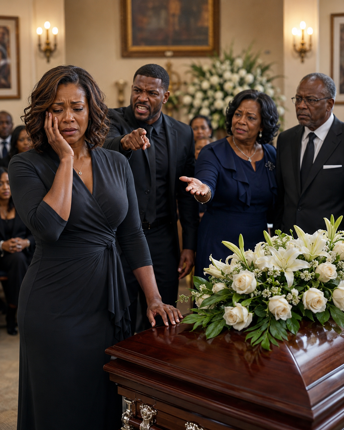 My brother lost control at Dad’s funeral because I refused to give him the safe key. As relatives pulled him away, he shouted, “She’s stealing my inheritance!”