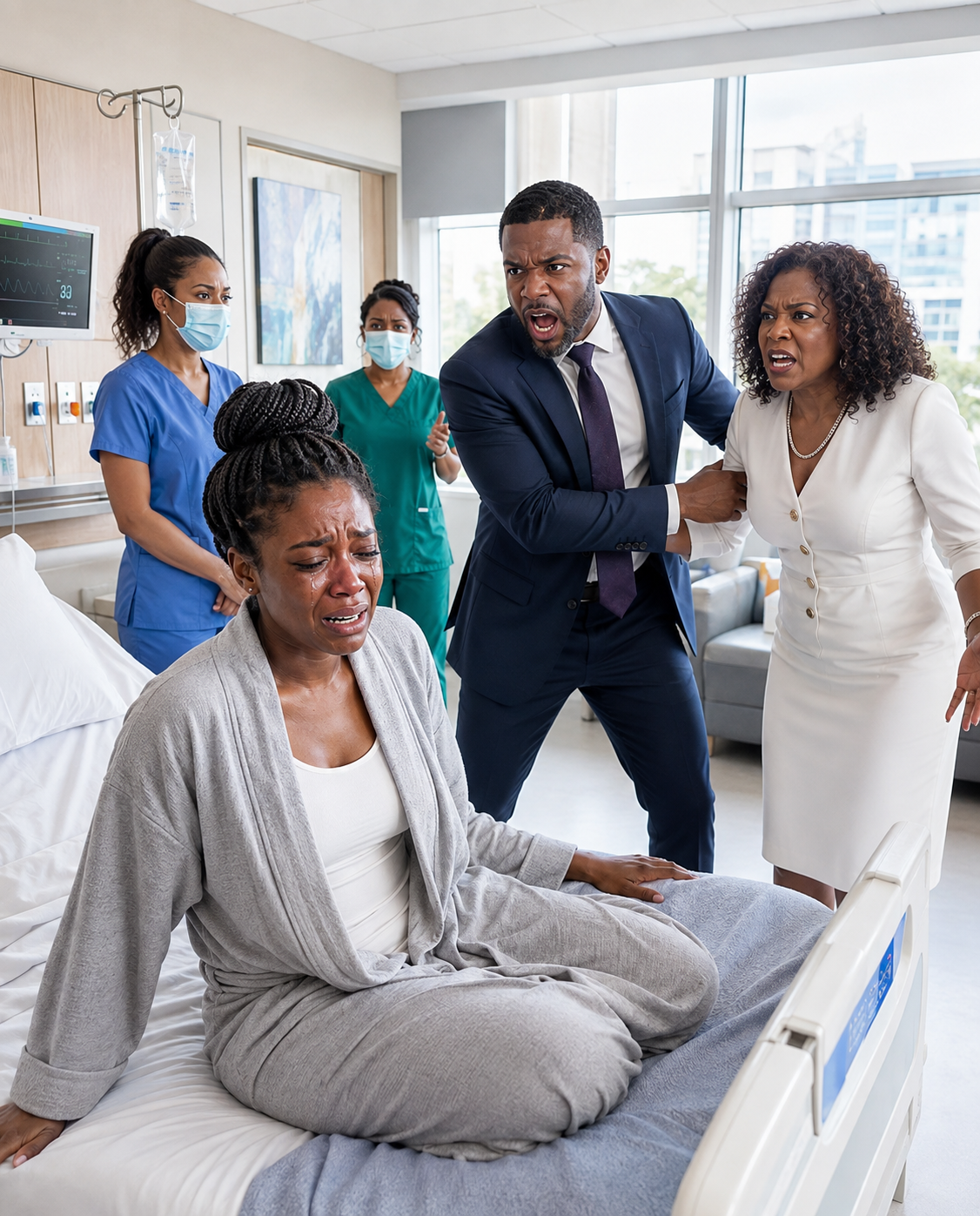 My appendix ruptured on the morning of my sister-in-law’s wedding, sending me into emergency surgery. I believed the worst had passed—until my mother-in-law entered my hospital room, acc3sed me of staging the crisis, and struck the area of my fresh incision.