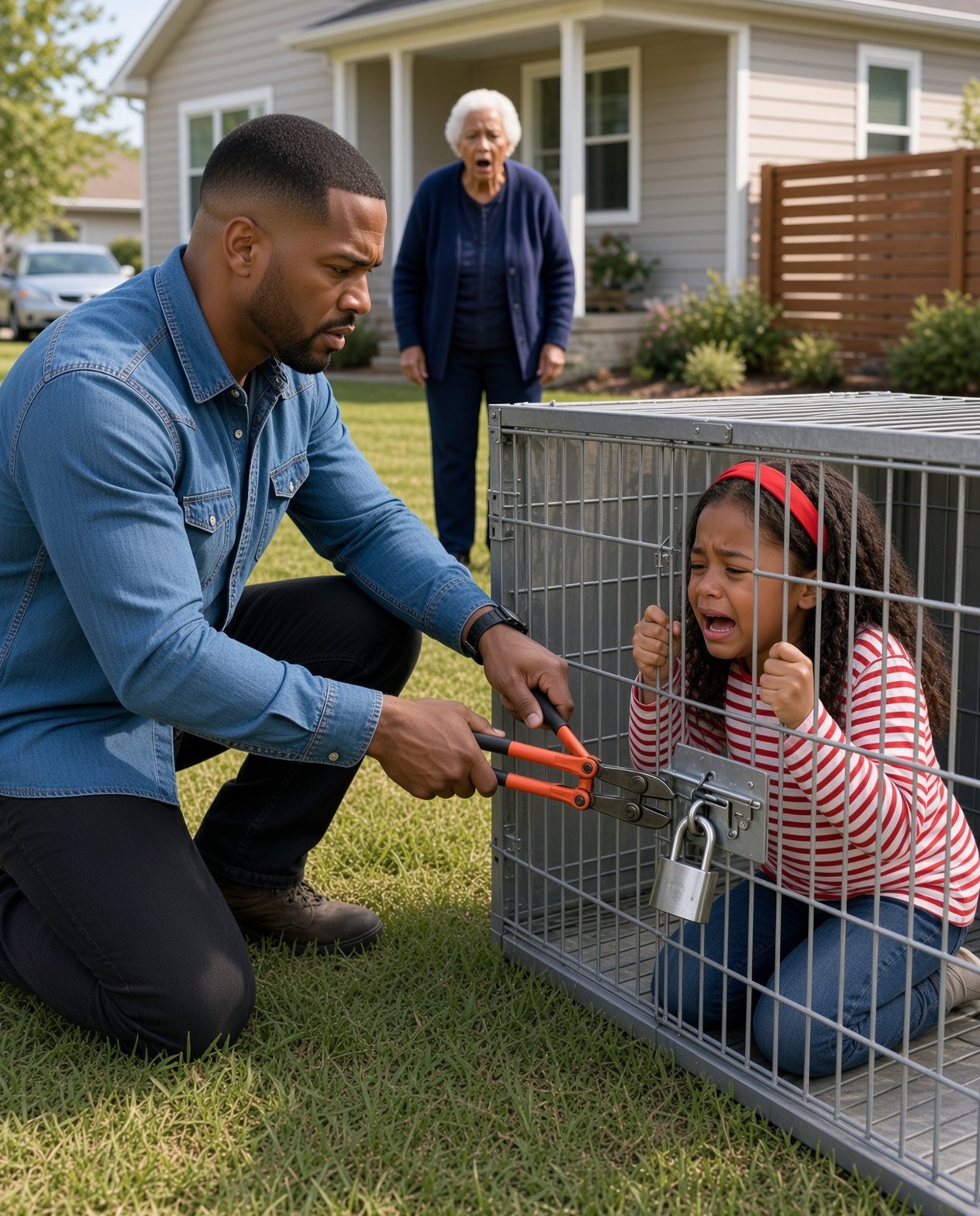 My ten-year-old daughter stopped answering my calls for three days, so I drove to her mother’s house and found her l0cked inside a metal ca:g:e in the backyard.