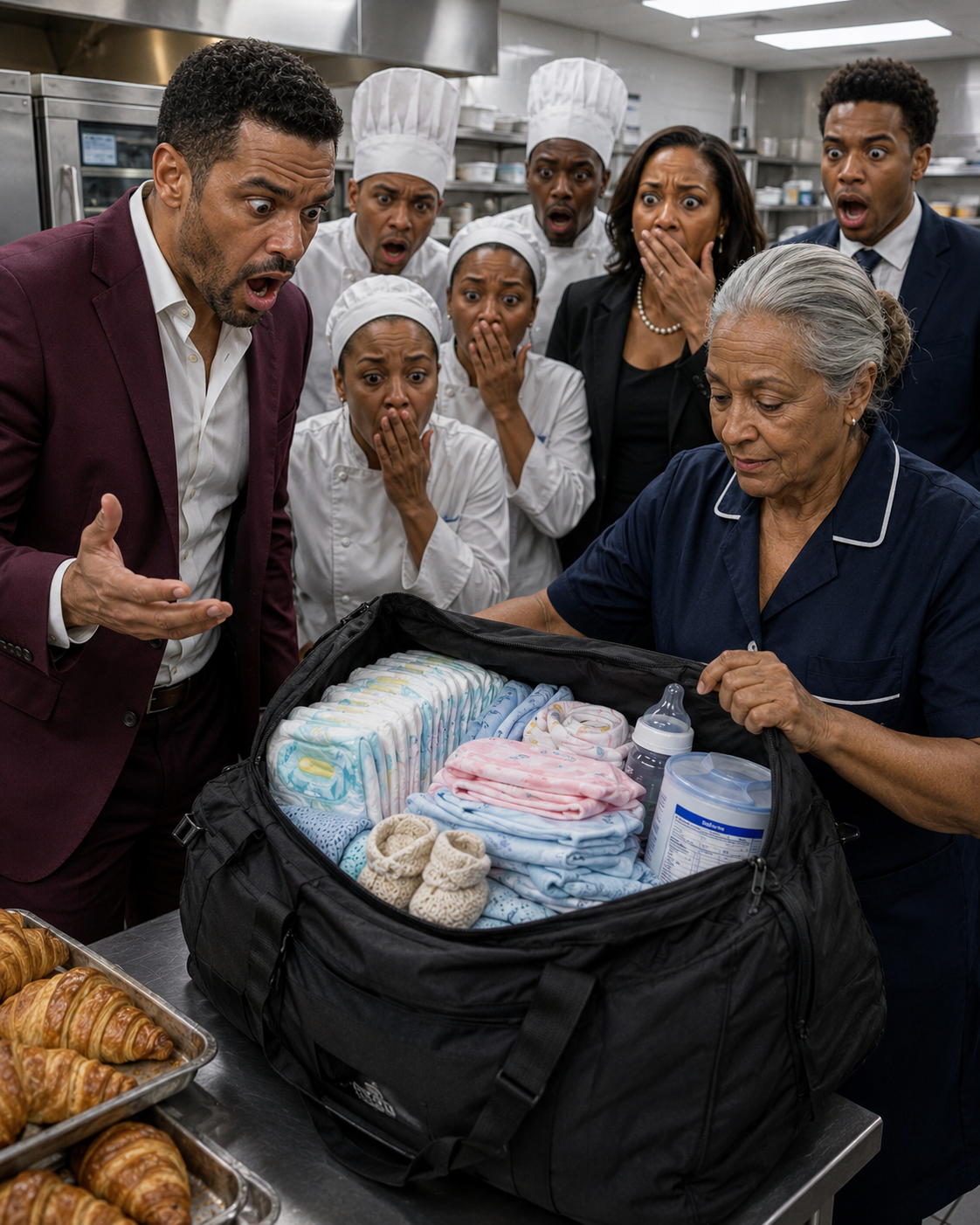 The owner saw his cleaner leave every night with a very heavy suitcase. One night, he stopped her in front of six workers and said, “Open it now or you’re fired.” She had worked there for three years without a single problem. She slowly opened the bag—and what was inside shocked everyone, revealing a heartbreaking secret about her daughter and her two-year-old granddaughter.