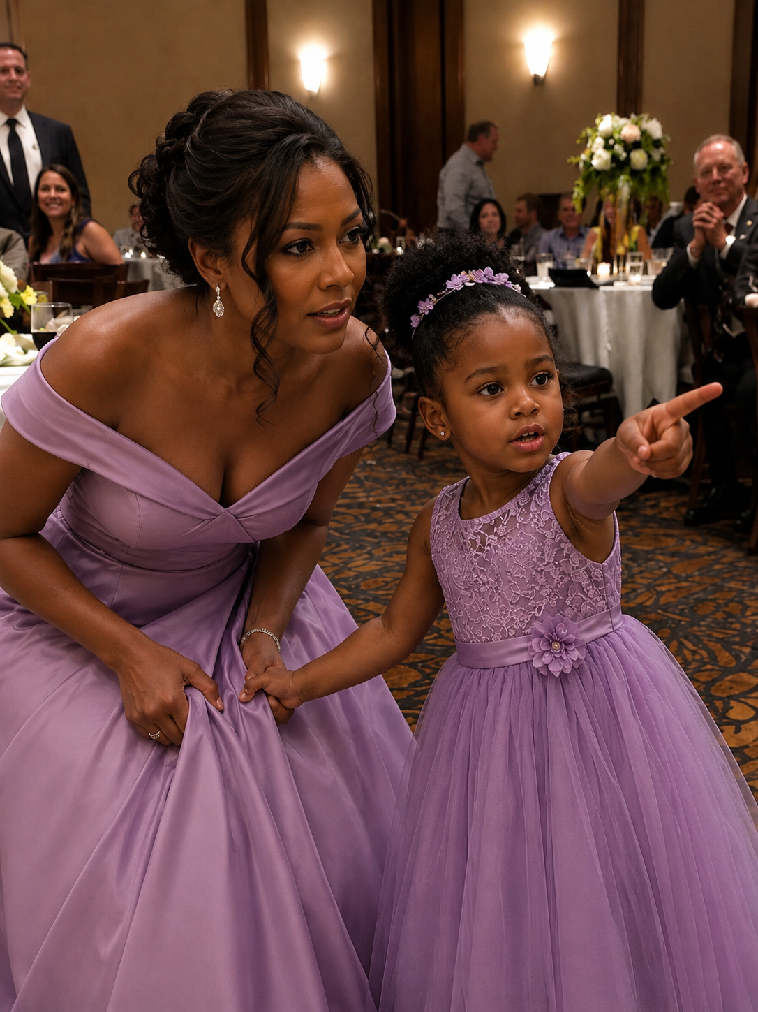 My daughter pulled at my wedding gown and whispered, “I saw new Daddy and Uncle Peter do something bad” — what I did afterward stunned all 200 guests