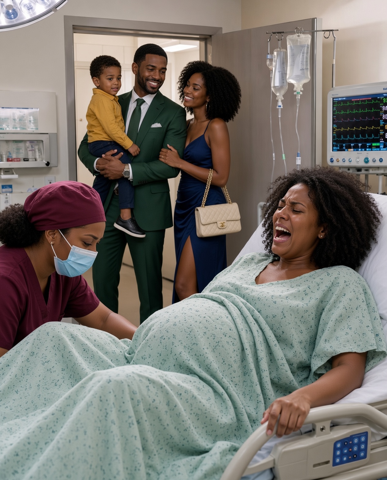 When I was 10cm dilated during labor, my husband confessed: “Actually, I already have a son. The child you give birth to won’t carry my last name. I’ll compensate you with money.” I calmly nodded. The next day, he brought supplements and opened the door, but what he saw inside made him go crazy…