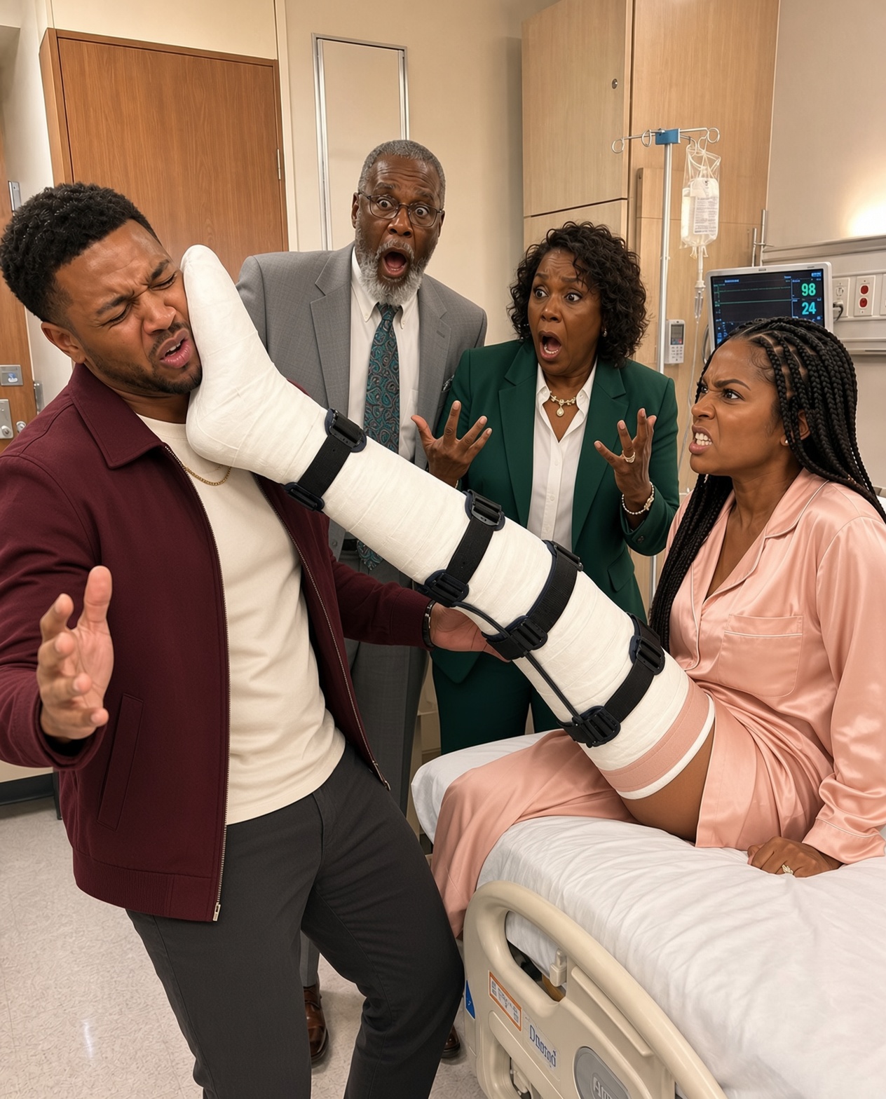 My in-laws br0ke my leg, and my husband said, “Let her learn to obey.” Three days later, they came to the hospital just to m0ck me, but I stayed silent, pulled out a recording, and called my lawyer… never imagining that the police were already searching the house.