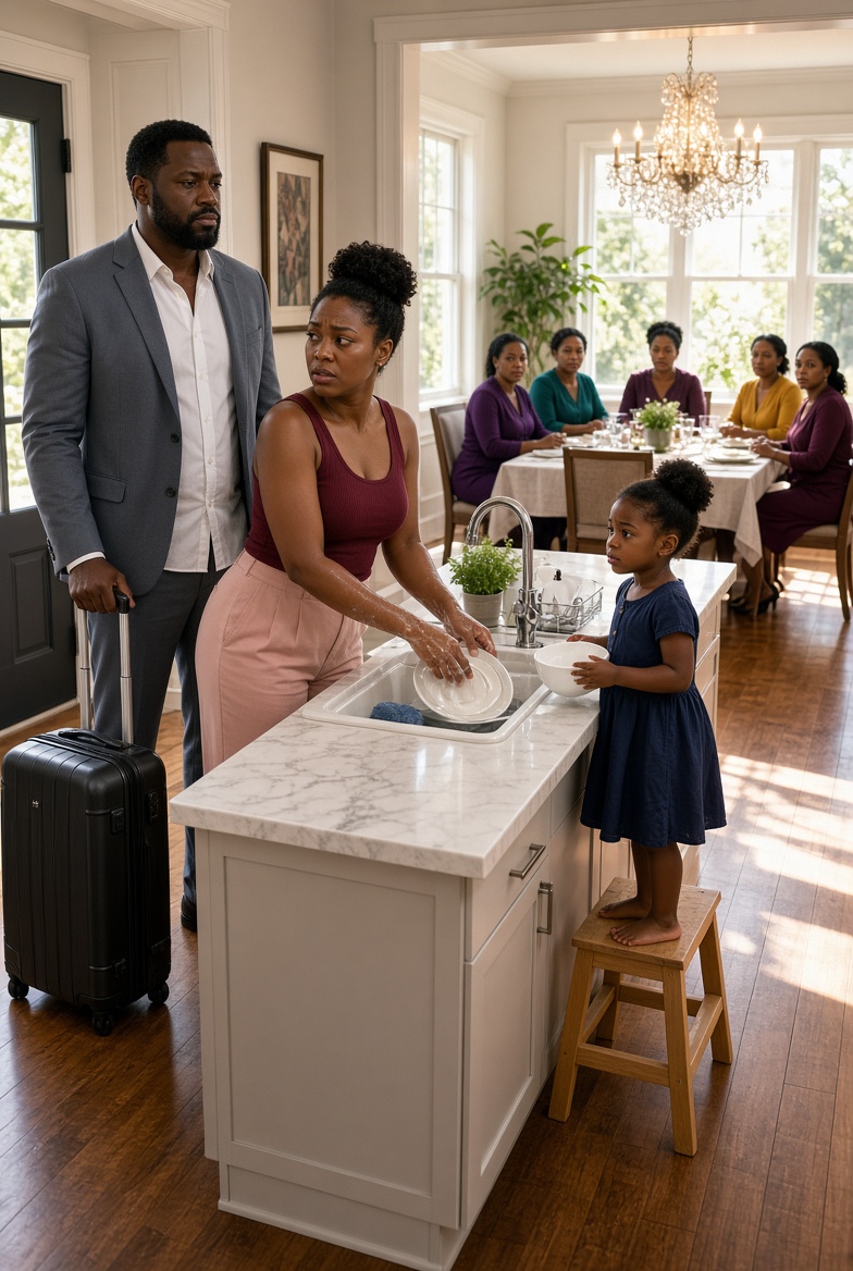 I returned home two days early and found 20 of my mother’s guests eating in my house while my wife and my 5-year-old daughter washed dishes with b.urned hands.