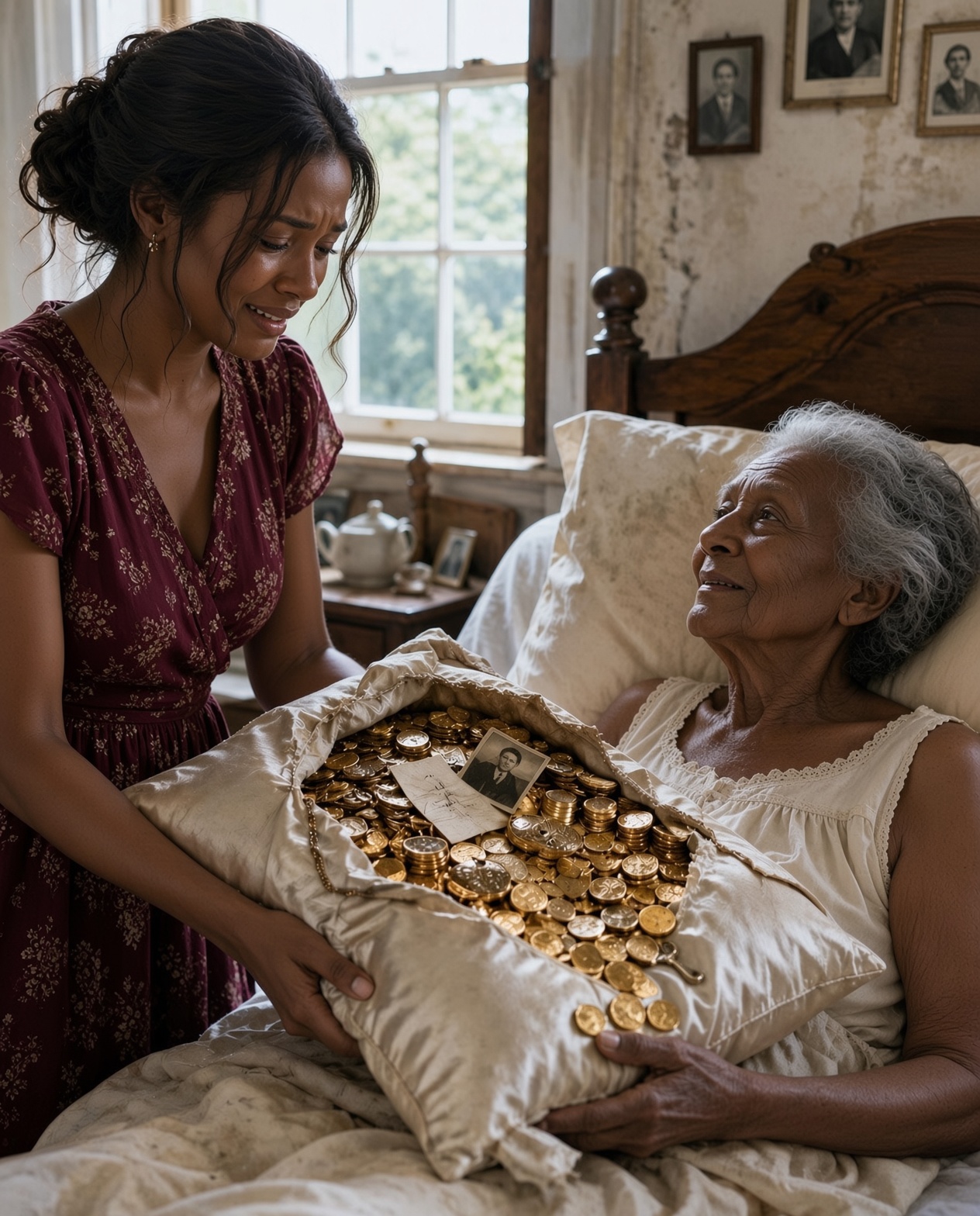 My mother-in-law had no pension. I cared for her with all my heart for 12 years. With her last breath, she handed me a torn pillow. When I opened it, I couldn’t hold back my tears…