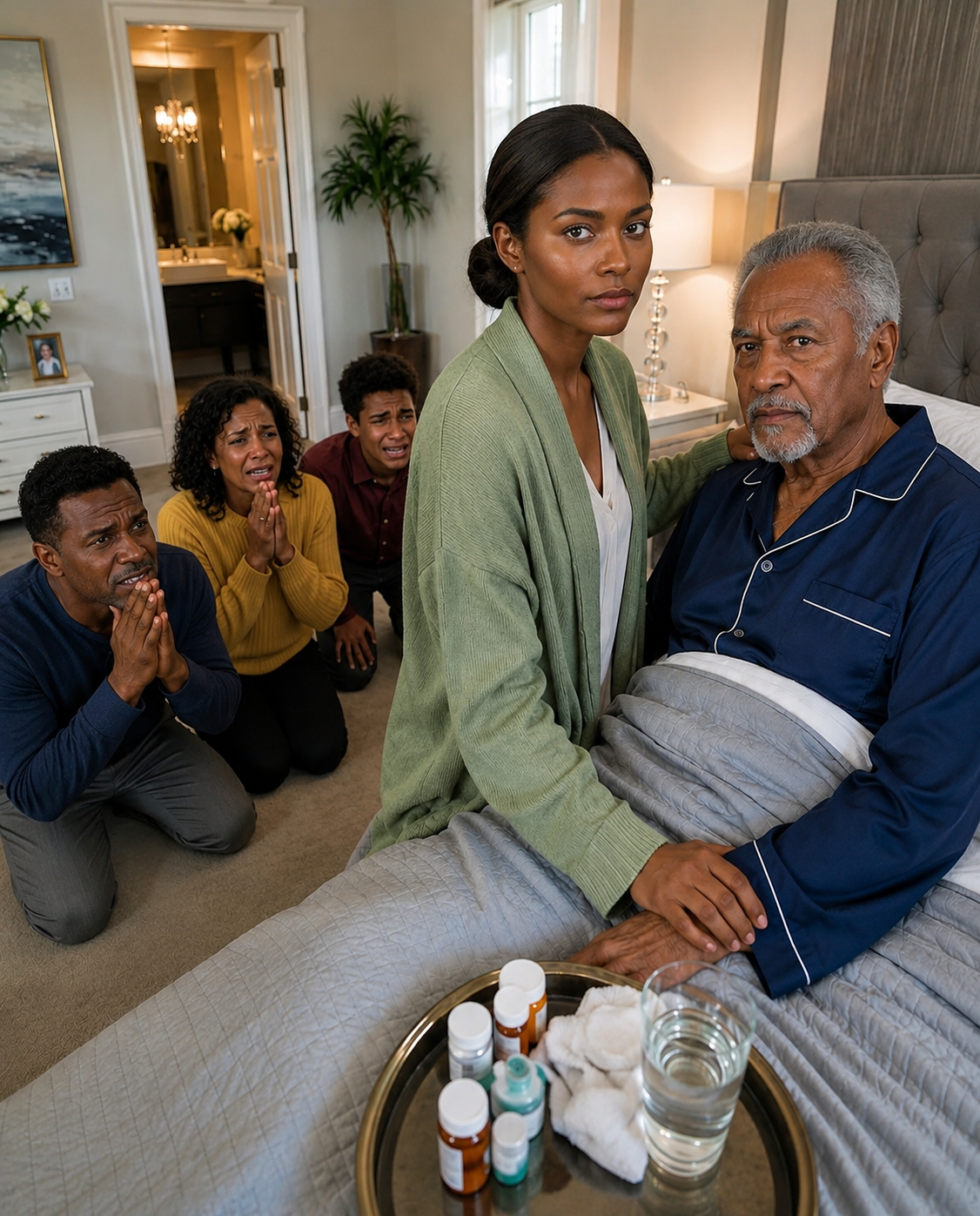 The day I brought Grandpa home from the hospital, he whispered, “Want to test their hearts with me?” I nodded and called my family. “Dad… Grandpa d:ied last night.”