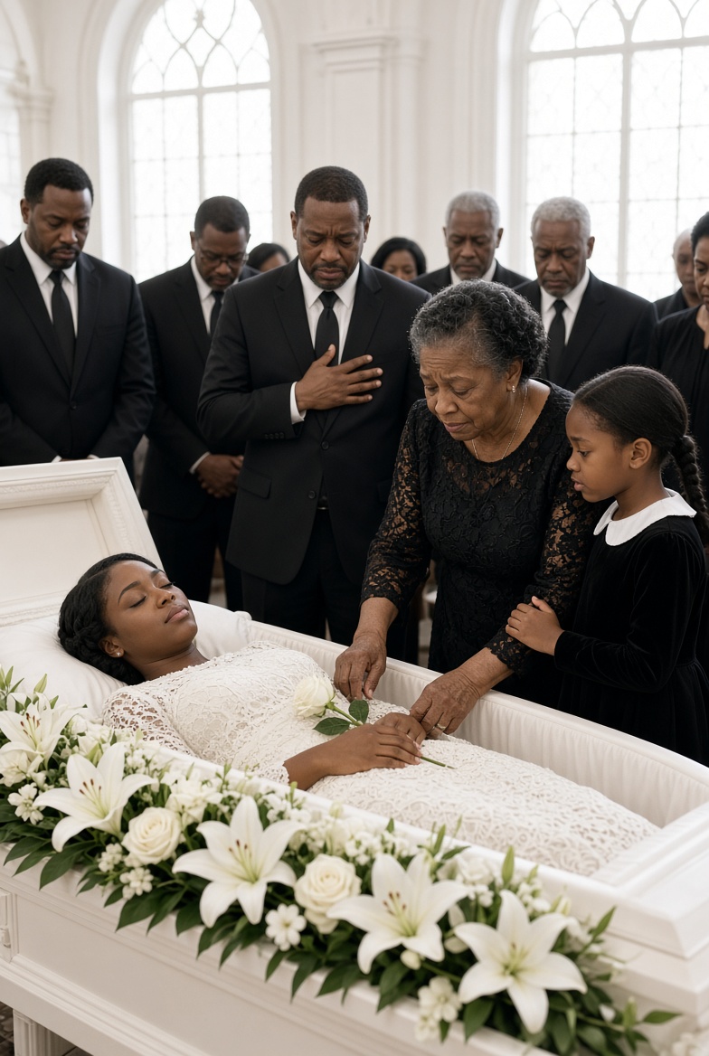 During my daughter’s funeral, my 7-year-old grand-daughter suddenly choked out, “Mommy says he’s going to burn the proof.” Her husband had already arranged an immediate cremation, refusing an autopsy