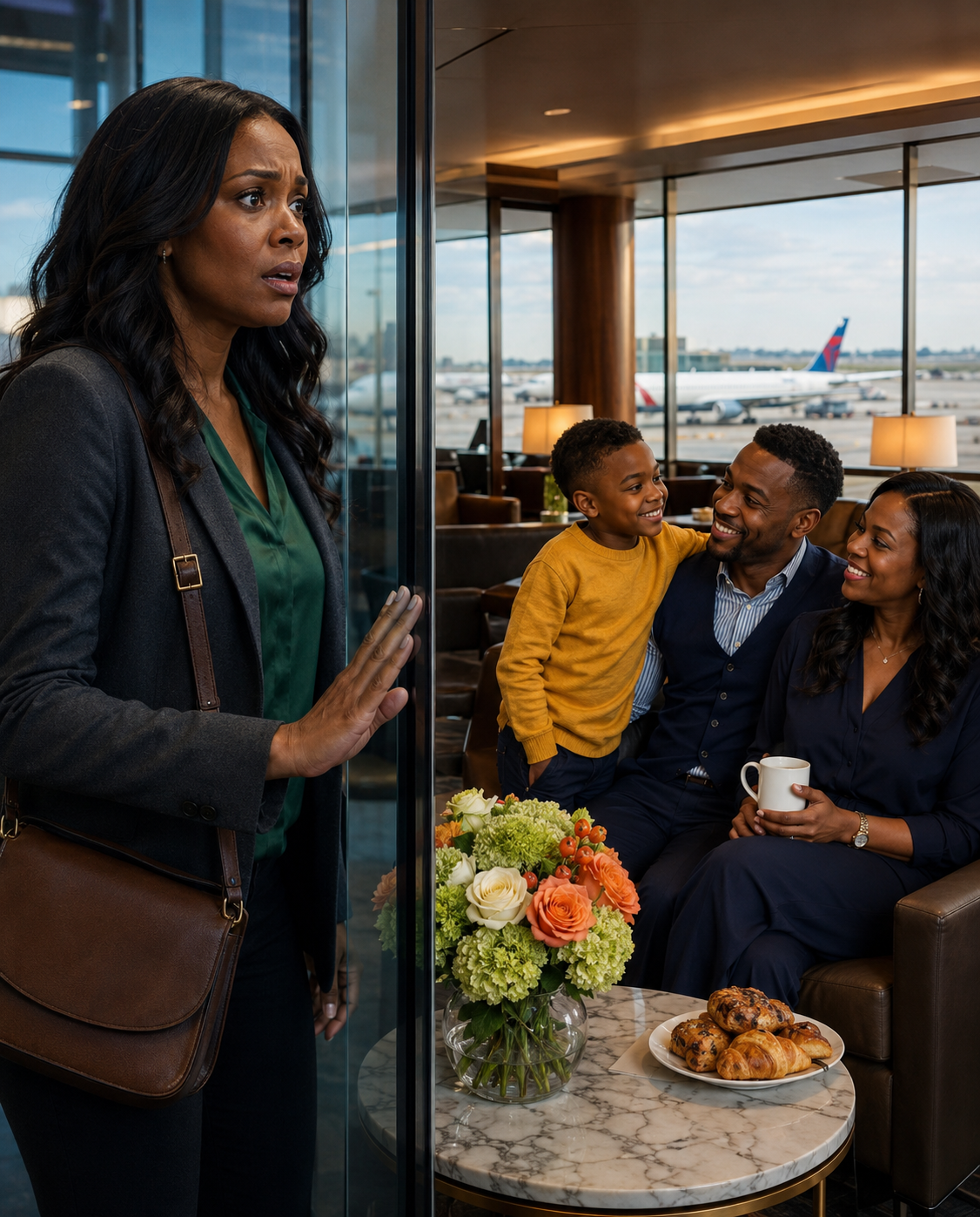 My Husband Kissed Me Goodbye and Said He’d Be in London for a Week—Two Hours Later, My Canceled Flight Led Me Into an Airport Lounge and Exposed His Lie**
