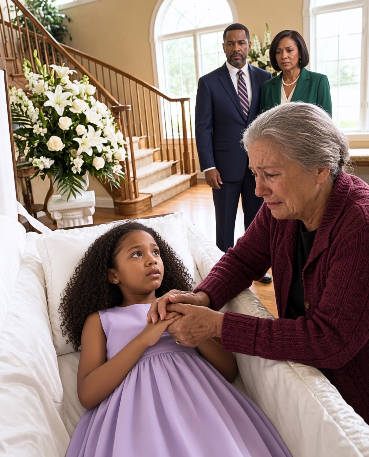 Hours before burying her granddaughter, the grandmother lifted the coffin lid and heard: “Grandma, I was good; I didn’t scream.” She remained silent, freed the child’s wrists, and called 911; then the mother appeared, screaming a phrase that revealed the girl was never meant to leave that house alive.