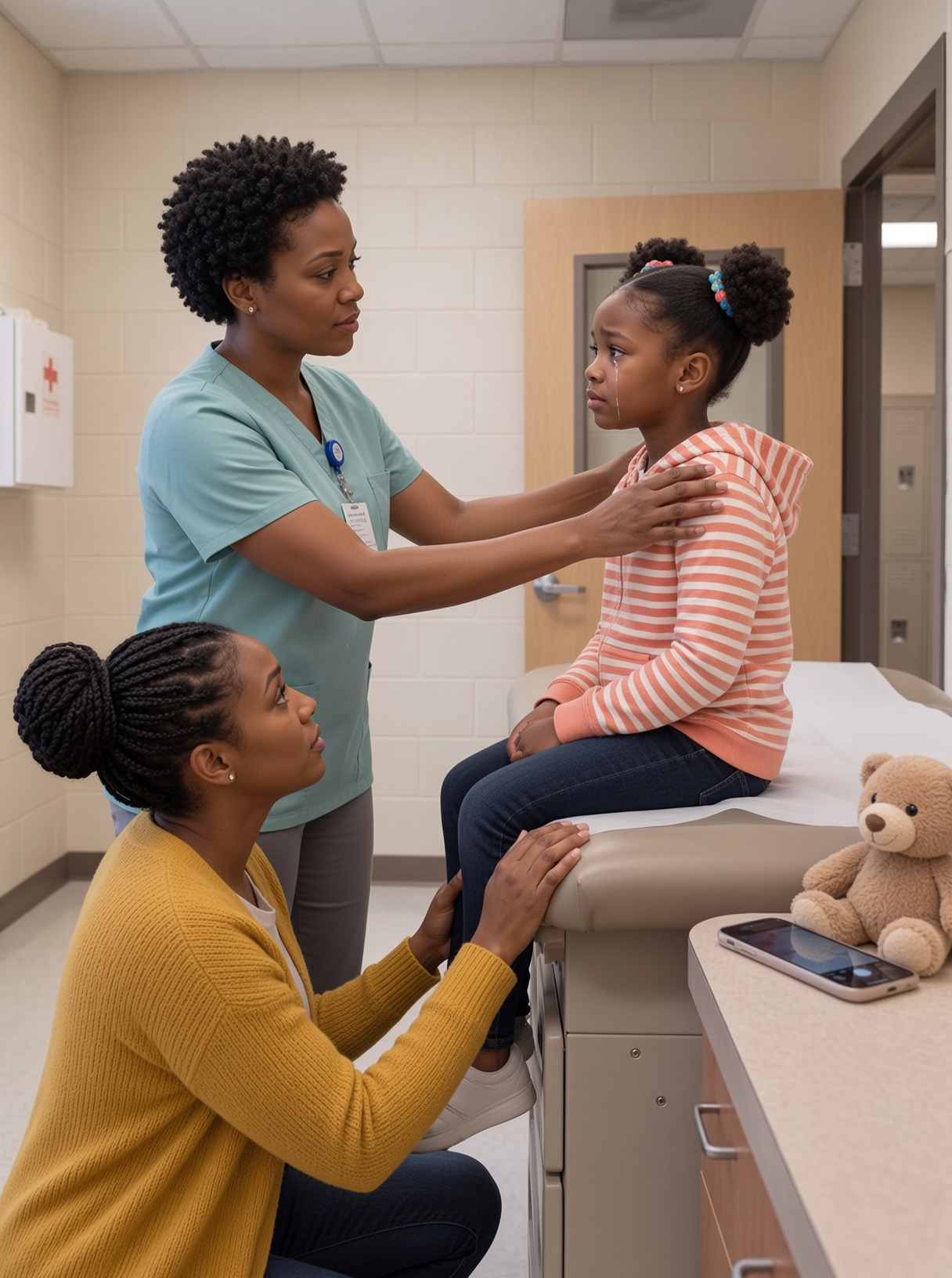 The School Nurse Seemed Skeptical When My Daughter Wouldn’t Eat Because “It Hurt To Swallow”—Then She Spotted The Dark Mark Beneath Her Chin.