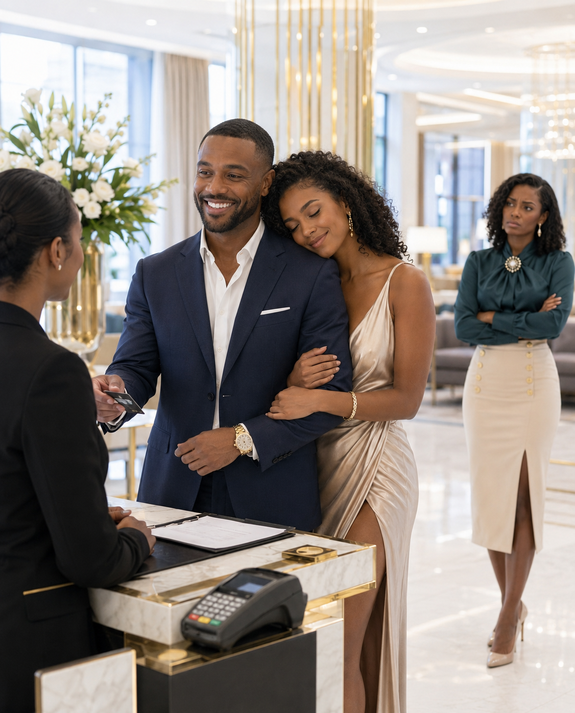 My husband walked into a secret dinner with his mistress, convinced I was home taking care of our two children. The moment he saw me enter with a lawyer and the hotel’s general manager, the color drained from his face. “What are you doing here?” he whispered. I smiled, placed one folder on the table, and waited for him to discover who really owned the hotel.