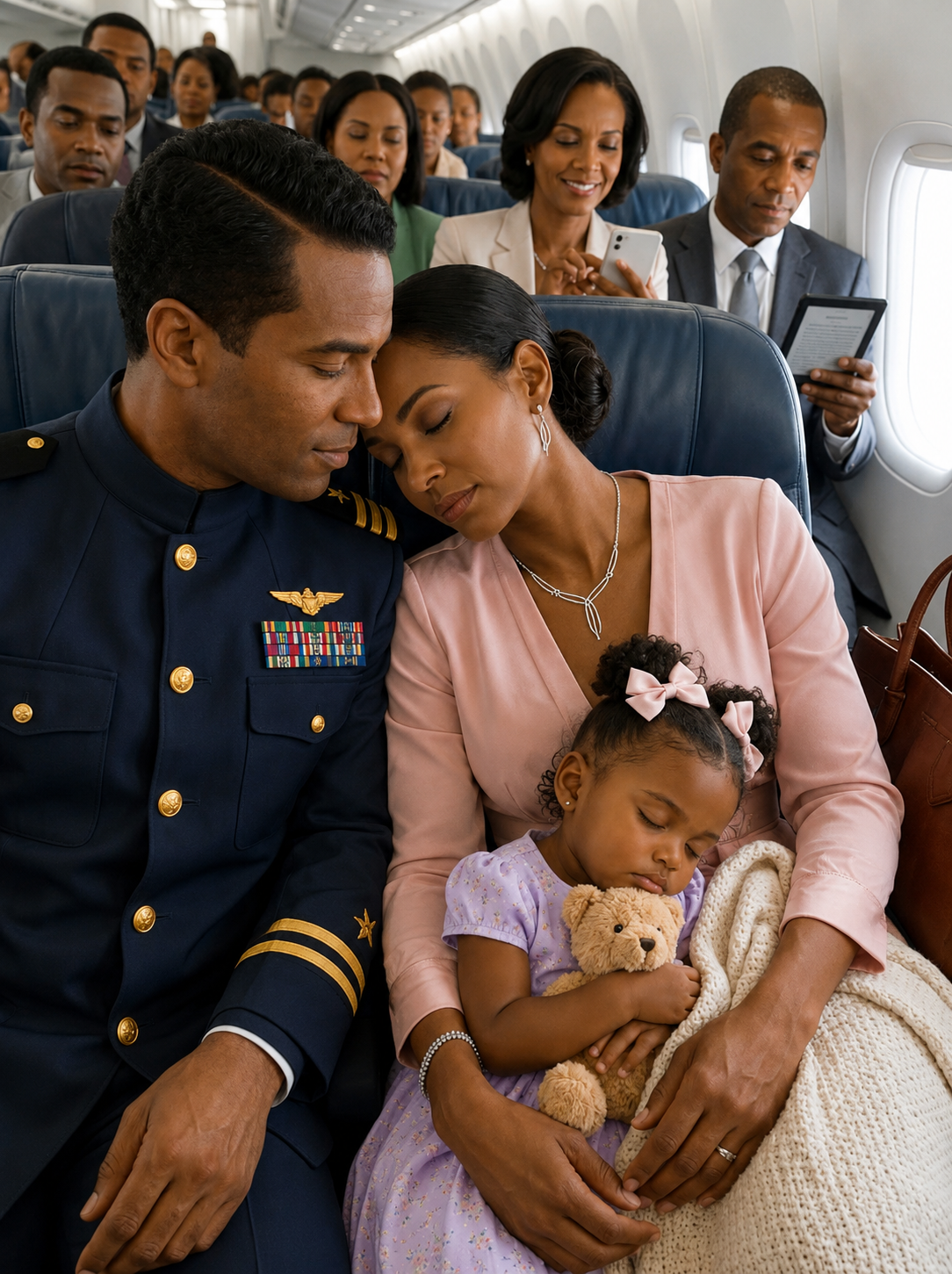 After My Divorce, I Pretended to Fall Asleep on a Coast Guard Commander's Shoulder to Stop Passengers From Filming Him. Hours Later, My Ex Turned the Viral Photo Against Me—Until One Hidden Picture Exposed a Secret Connection He Never Wanted Me to Find.