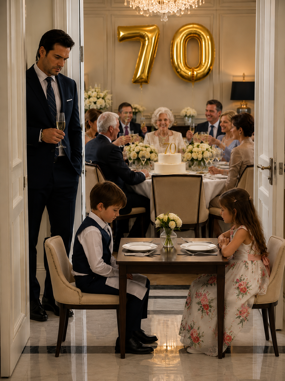 My Mother-in-Law Sent Her Grandchildren to the Back of the Room During a Family Dinner. Their Father Raised His Glass and Said, “In 20 Seconds, Everyone Will Know Why I’m Done Staying Silent.”