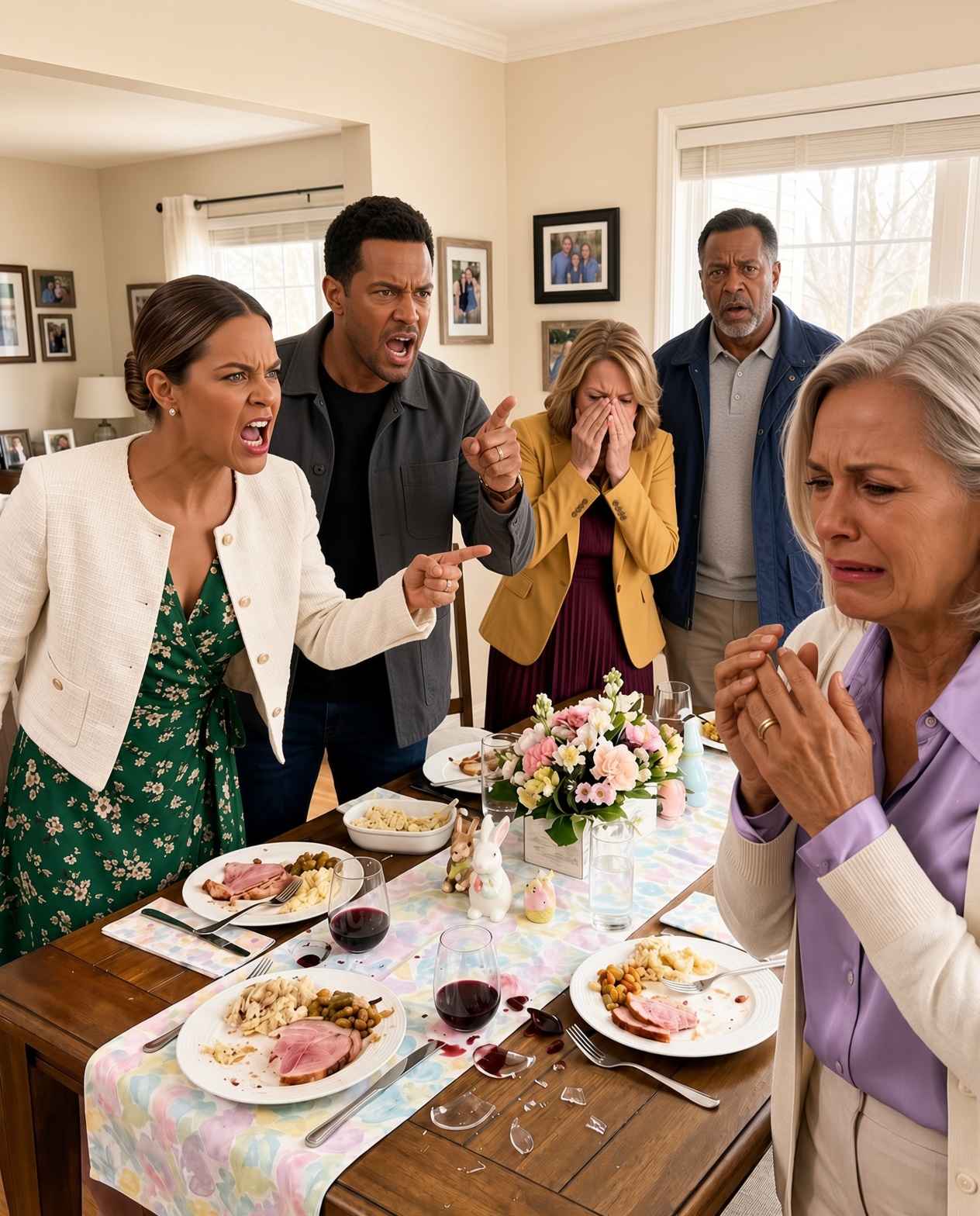 During Easter dinner, my daughter-in-law hurled a wine glass at me after I refused to let her parents move into my house.